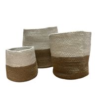 Bomull/Jute Rep Förvaringskorg 20x20cm - Vit