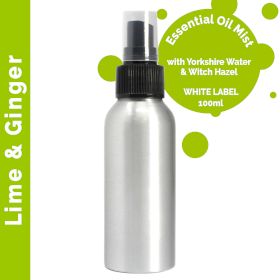 100ml Rumsspray med Eteriska Oljor - Lime & Ingefära - Utan Etikett