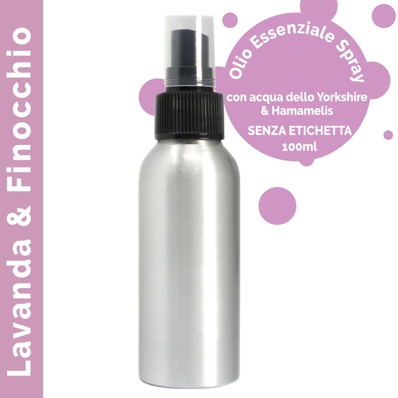 100ml Rumsspray med Eteriska Oljor - Lavendel & Fänkål - Utan Etikett