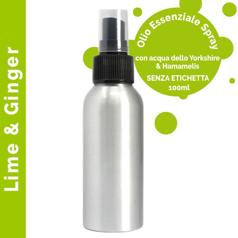 100ml Rumsspray med Eteriska Oljor - Lime & Ingefära - Utan Etikett