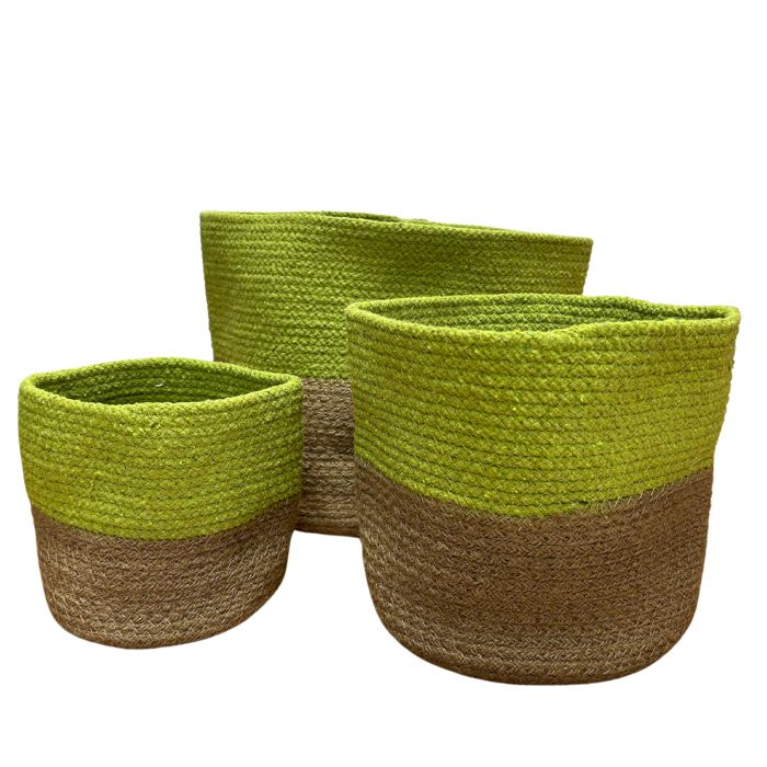 Bomull/Juterep Förvaringskorg 20x20 cm - Pistachio