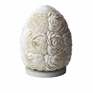 Snäckskalslampa - Oval med Rosor - 15cm