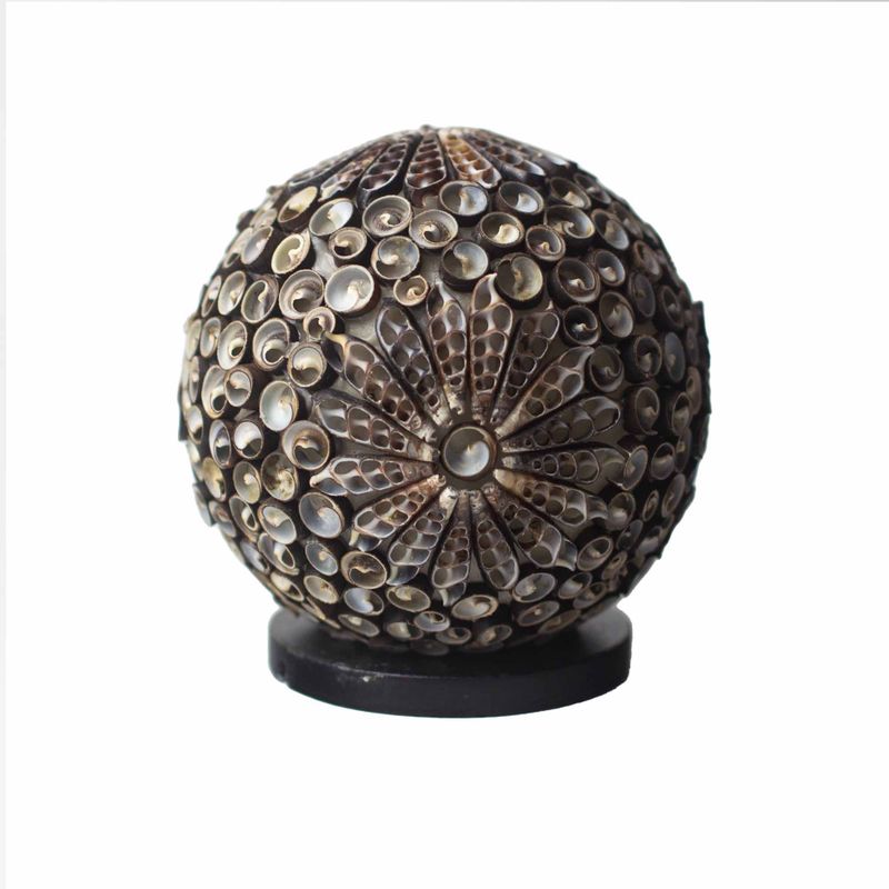 Snäckskalslampa - Rund Choklad Twist - 15cm