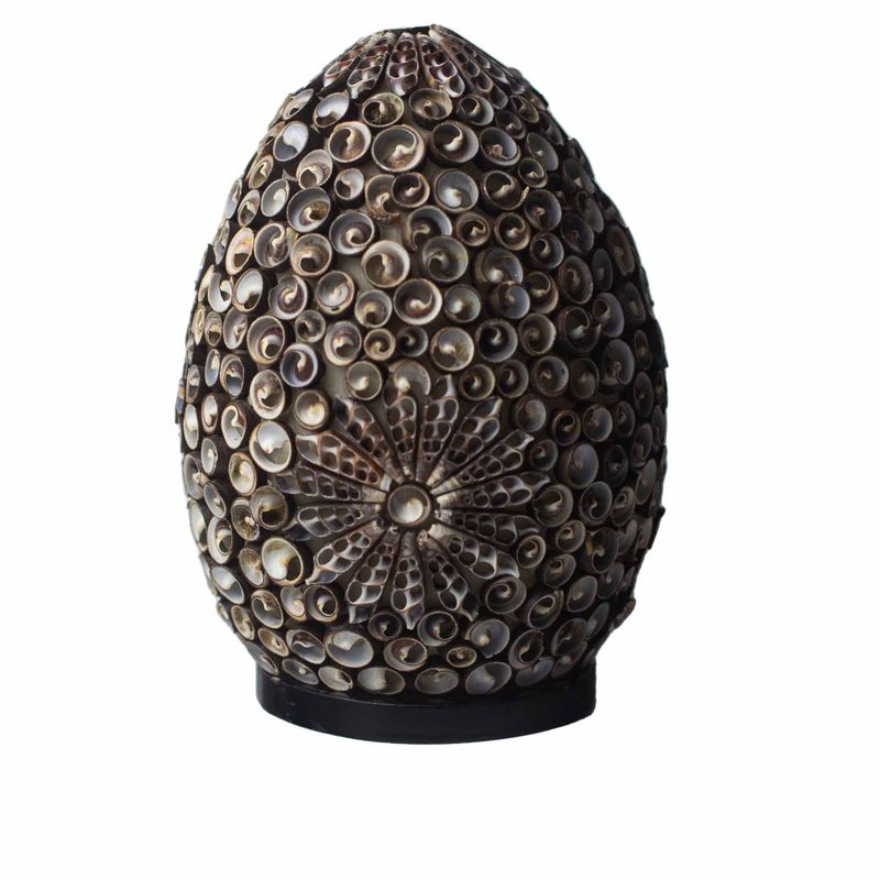 Snäckskalslampa - Oval Choklad Twist - 20cm