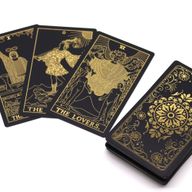 Guldfolierad Tarotset med Bok - Presentbox