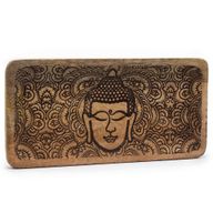 Lång Bricka 30x15x2.5cm - Buddhas Ansikte - Svart Graverad