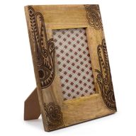Stor Fotoram i Mangoträ (till 13x18cm) 28x23x2cm - Hamsa - Svart