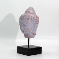 Buddhahuvud i Stillhet på Stativ - Blå Koppar