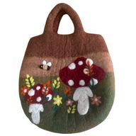 Filtväska med Svampträdgård - 35x27cm