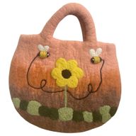 Filtväska med Solros & Bin - 35x27cm