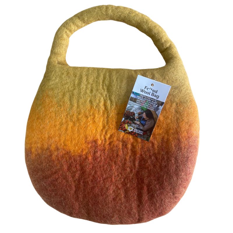 Filtväska med Bi - Handtag med Magnet - Soluppgångsorange