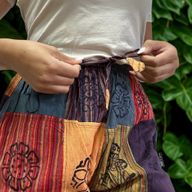 Byxor med Svamptryck - Nomad Sari Blocktryck - Orange Toner - S/M