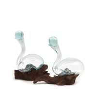 Smält Glas på Trä - Vinkaraff