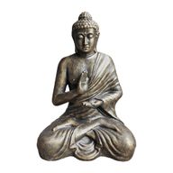 Stor Buddhastaty i Antik Guld - Meditation i Stupa - 1.5m