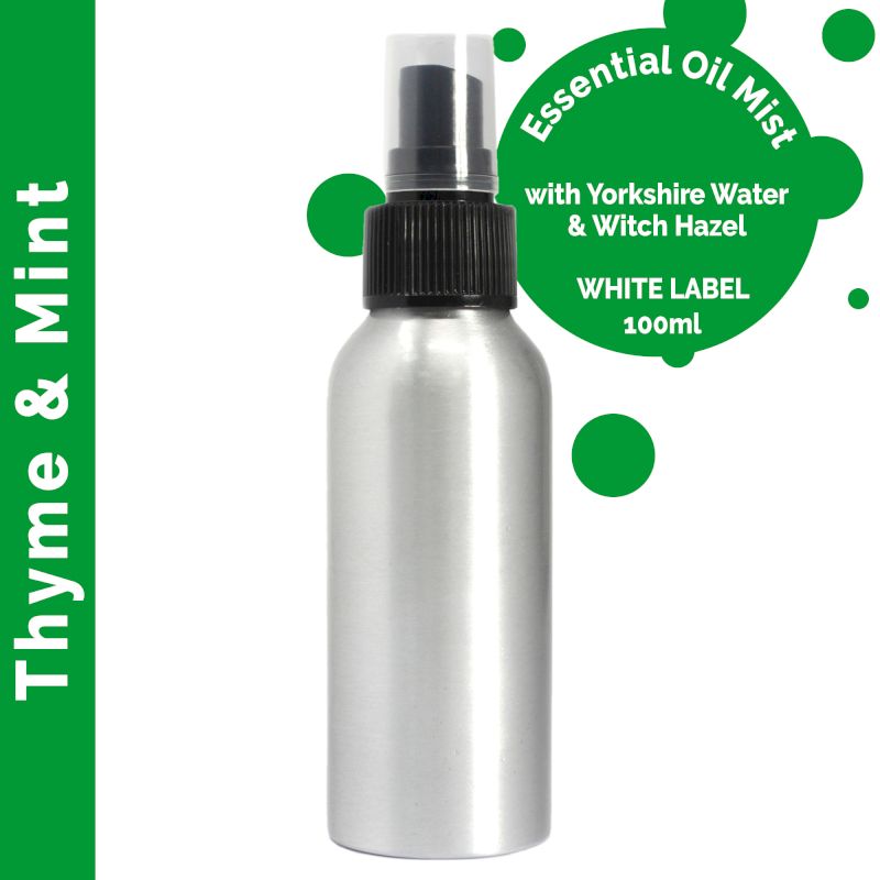 100ml Rumsspray med Eteriska Oljor - Timjan & Mynta - Utan Etikett