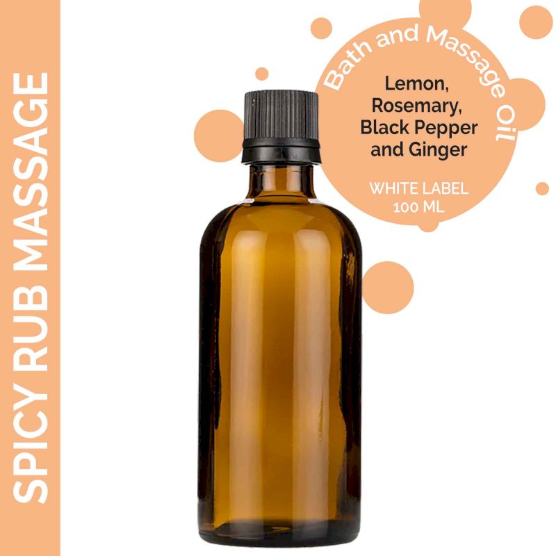 Kryddig Massageolja - 100ml - Utan Etikett