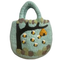 Filtväska med Träd & Bikupa - 35x27cm
