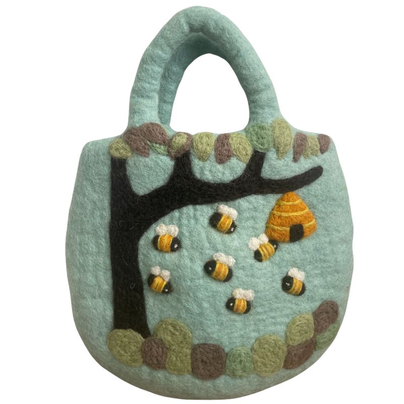 Filtväska med Träd & Bikupa - 35x27cm
