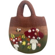 Filtväska med Svampträdgård - 35x27cm