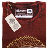 Stentvättad T-shirt (XL) - Hamsa - Vinröd