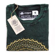 Stentvättad T-shirt (S) - Mandala - Grön