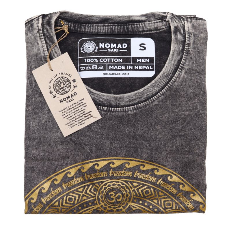 Stentvättad T-shirt (S) - Chakra - Mörkgrå
