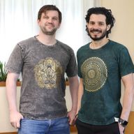 Stentvättad T-shirt (M) - Hamsa - Mörkgrå