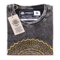 Stentvättad T-shirt (S) - Mandala - Mörkgrå