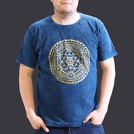 Stentvättad T-shirt (XL) - Chakra - Blå