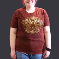 Stentvättad T-shirt (XL) - Hamsa - Vinröd