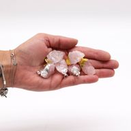 Guld- & Silverpläterade Ädelstenshängen - Rosenkvarts (6 olika)