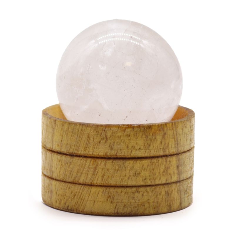 Ädelstenskula med Stativ 40mm - Klar Kvarts