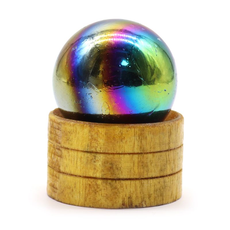 Ädelstenskula med Stativ 40mm - Ametist Aura