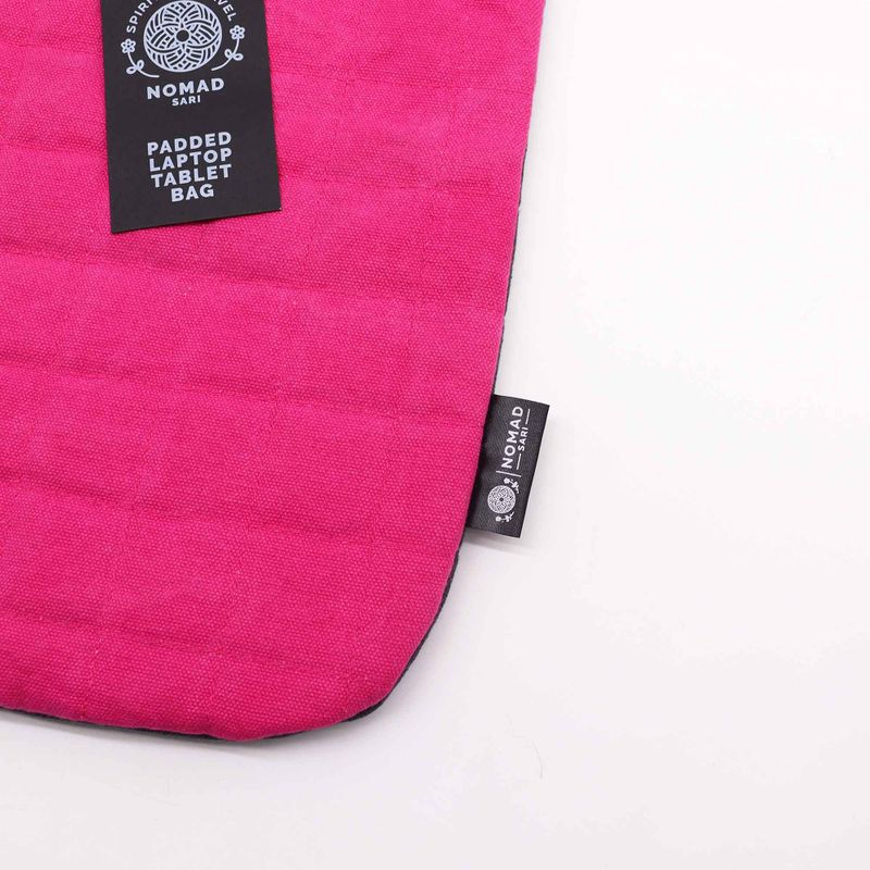 Vadderat Laptopfodral - Rosa - Stentvättat