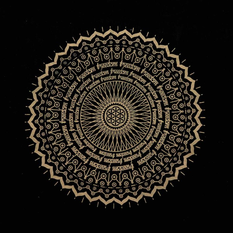 Extra Stor Chokladfärgad Tygväska - Stentvättad - Frihet-Mandala