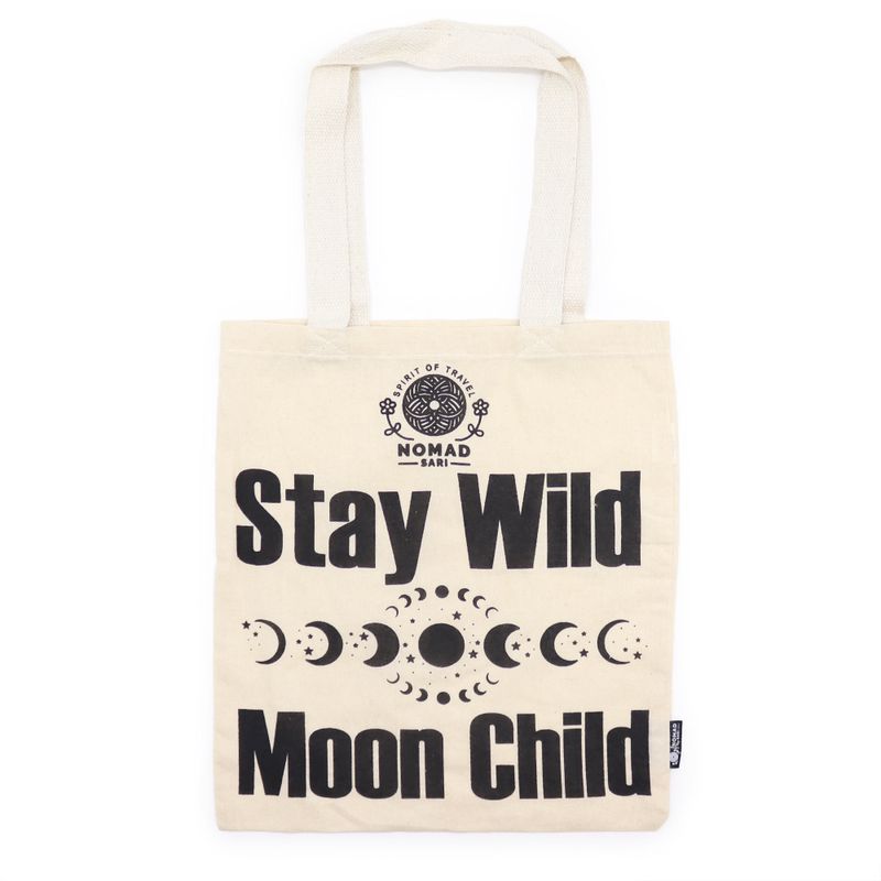 Ikonisk Basic Tygkasse - Stay Wild, Moon Child - Naturlig