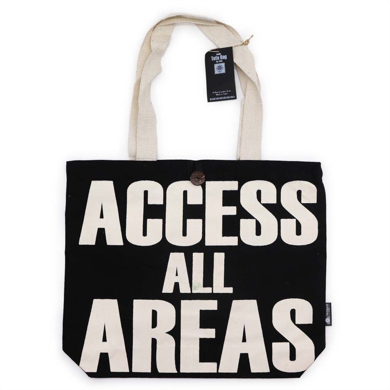 Ikonisk Klassisk Tygkasse - ACCESS ALL AREAS - Svart Naturlig