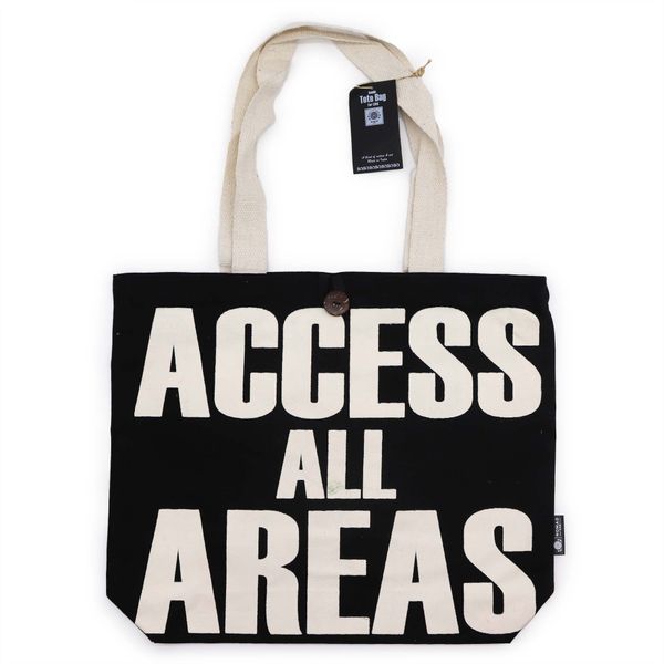 Ikonisk Klassisk Tygkasse - ACCESS ALL AREAS - Svart Naturlig