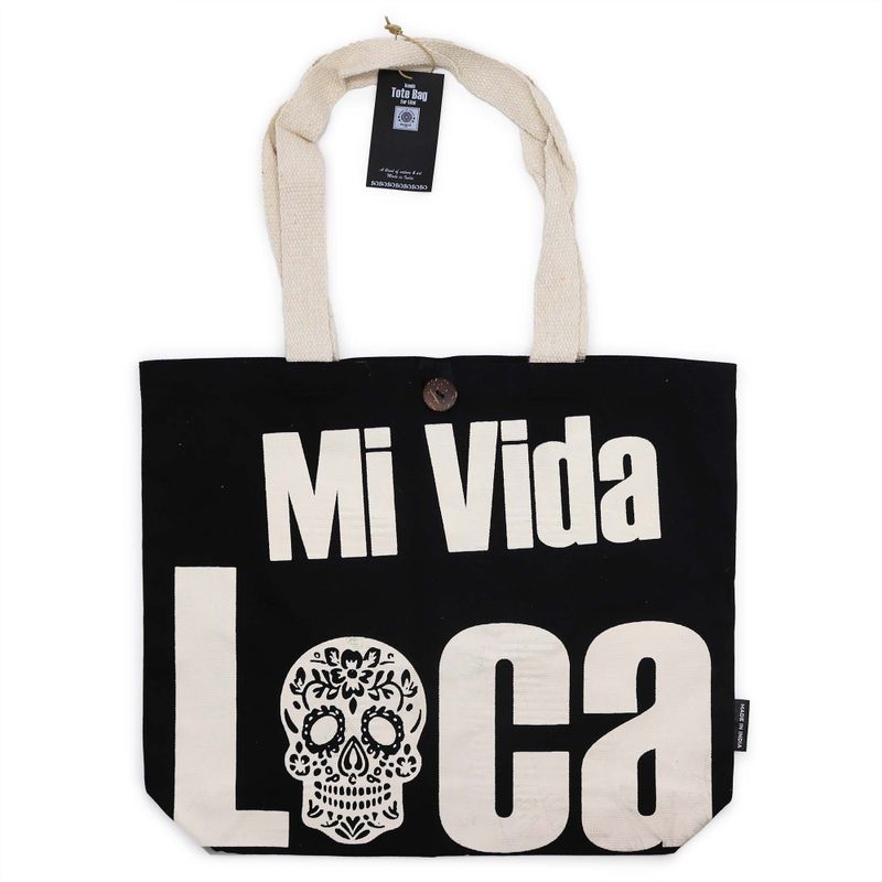 Ikonisk Klassisk Tygkasse - Mi Vida Loca - Svart Naturlig