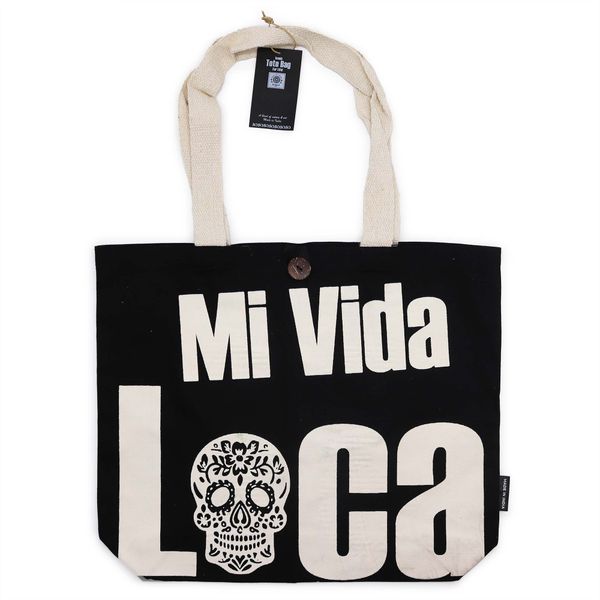 Ikonisk Klassisk Tygkasse - Mi Vida Loca - Svart Naturlig