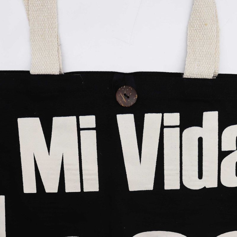 Ikonisk Klassisk Tygkasse - Mi Vida Loca - Svart Naturlig