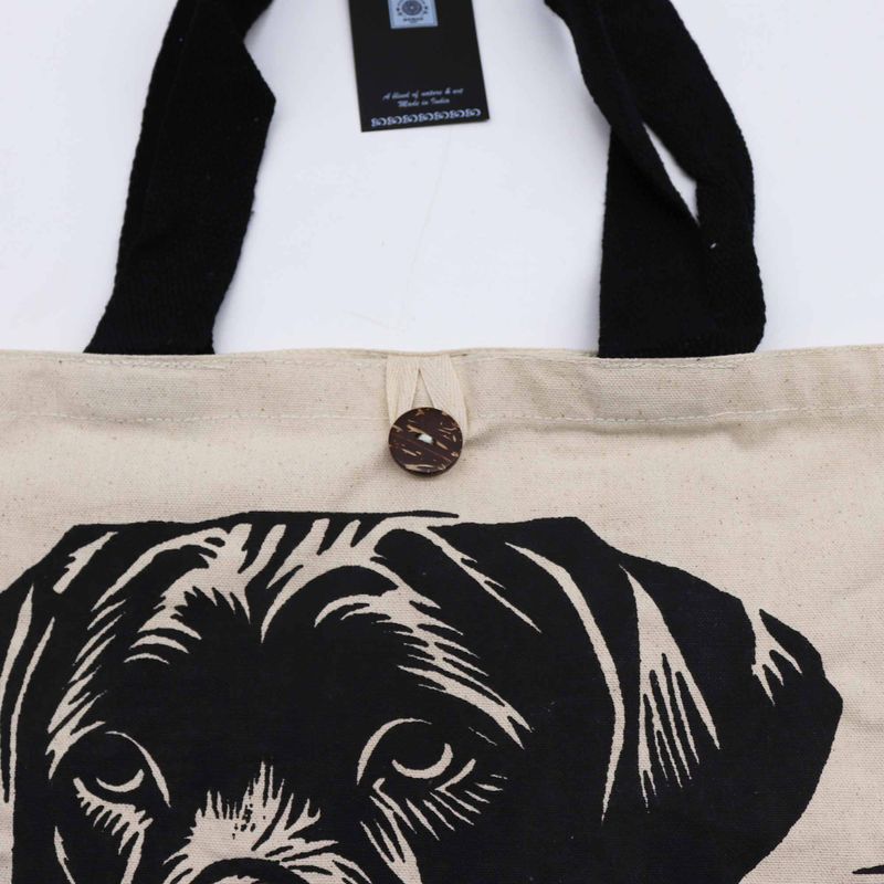 Ikonisk Klassisk Tygkasse - It's a Dogs Life - Vit