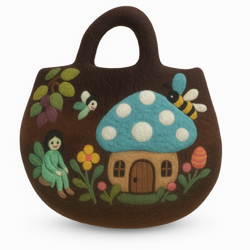 Filtväska med Älvgård - 35x27cm