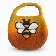 Filtväska med Bi - Handtag med Magnet - Soluppgångsorange