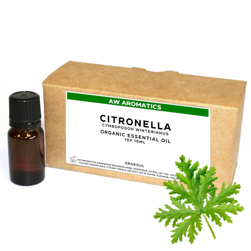 Citronella Ekologisk Eterisk Olja 10ml - Utan Etikett