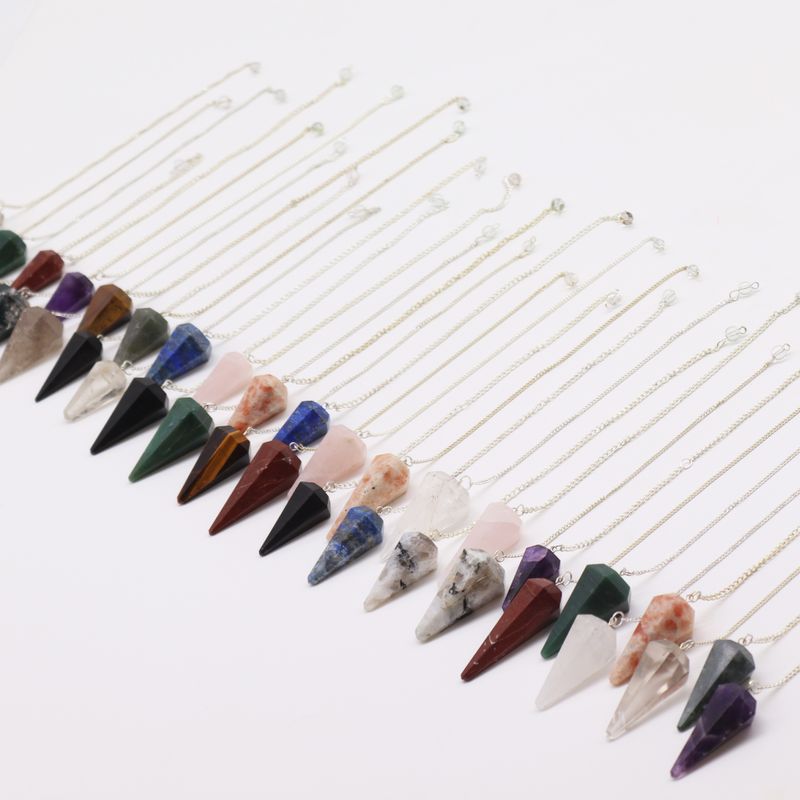 Startpaket med Ädelstenspendlar (12 x 3 Kristaller) 4cm - Pyramider med 6 Sidor