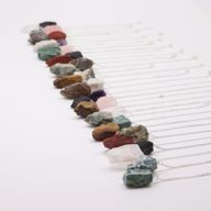 Startpaket med Ädelstenspendlar (12 x 3 Kristaller) 4cm - Råa Kristaller
