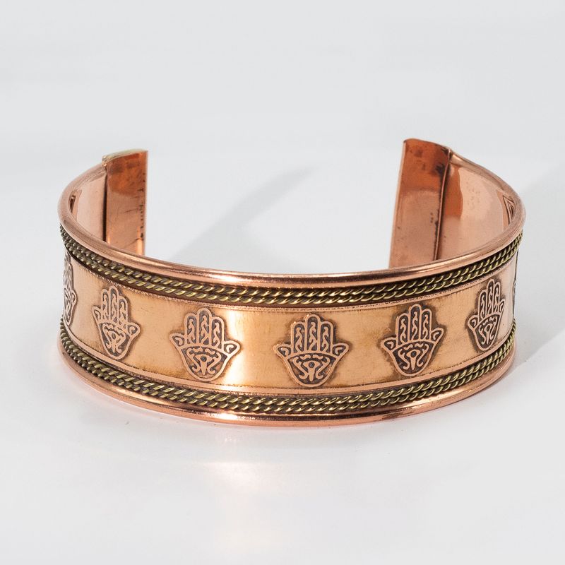 Breda Armband i Koppar med Mässingsdekor (blandade)