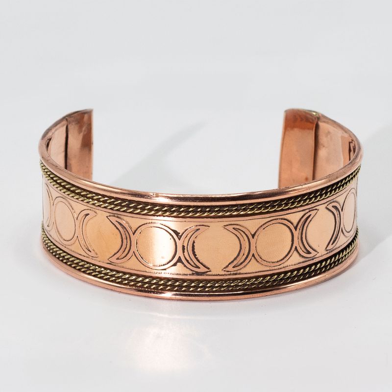 Breda Armband i Koppar med Mässingsdekor (blandade)