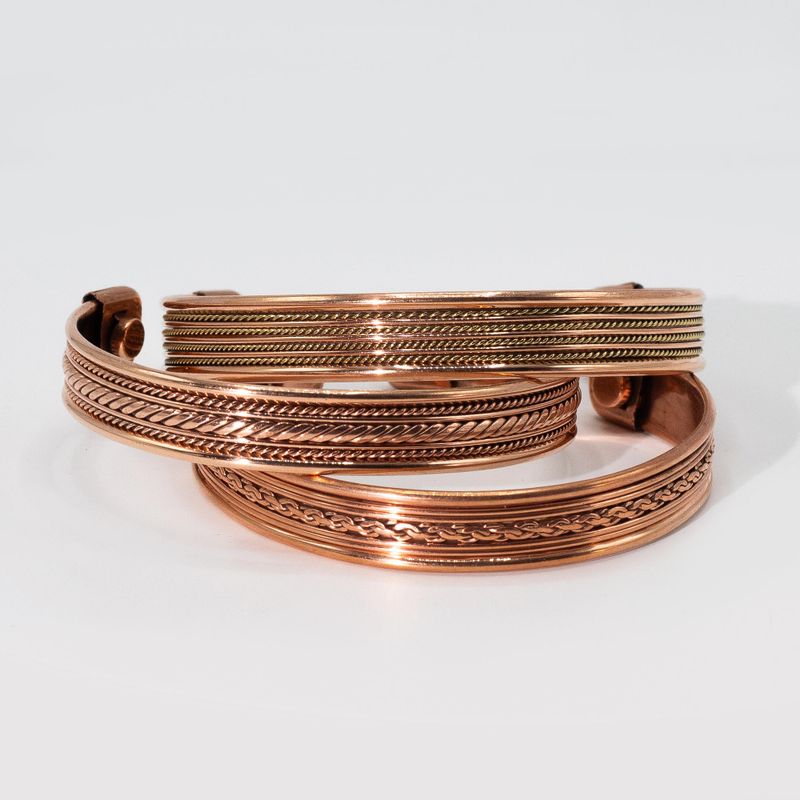 Mönstrade Armband i Koppar med Magneter (blandade)